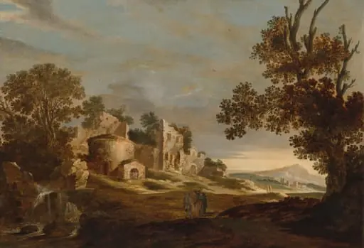 Landscape with Journey to Emmaus, by Unknown