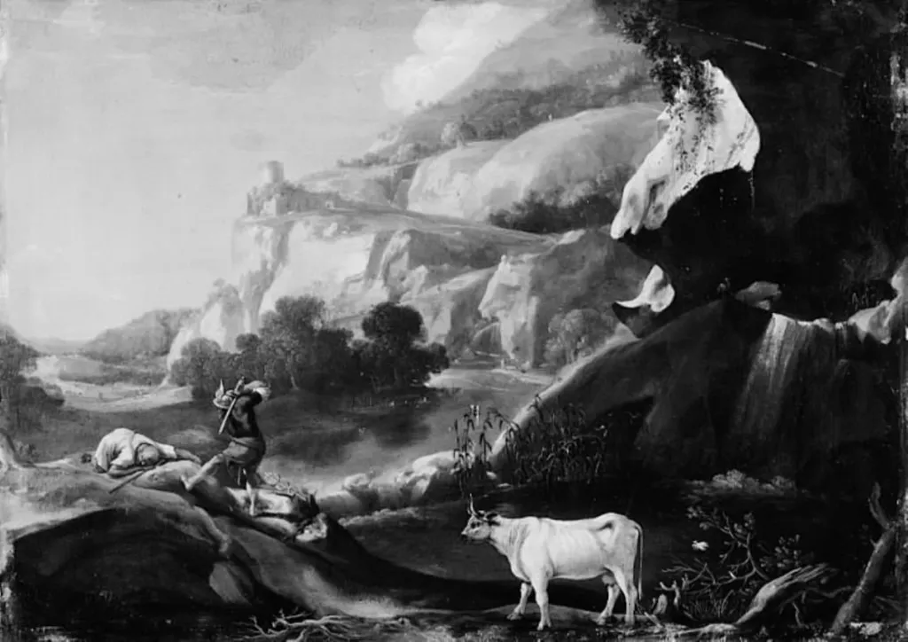 Landscape with Mercury and Argus, by Unknown, unspecified, 1750