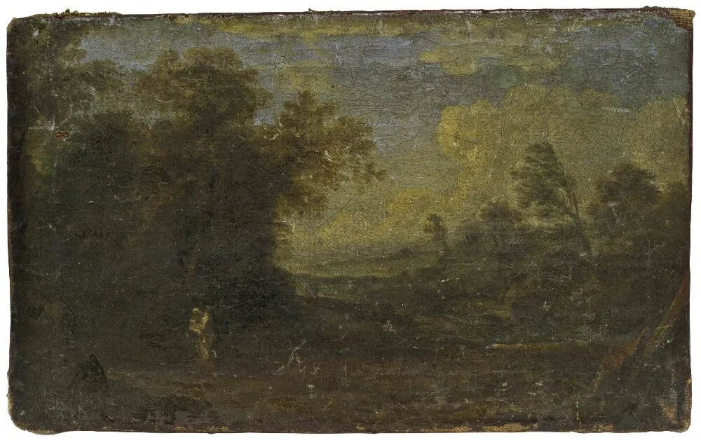 Landscape with rest on flight into Egypt, by Unknown, unspecified, 1649
