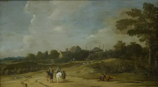 Landscape with Riders on a Sandy Road, by Unknown