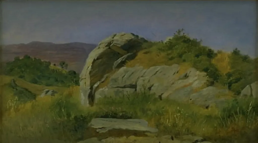 Landscape with Rocks in the Foreground. Civitella, Italy, by Unknown, unspecified, 1845
