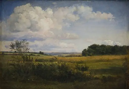 Landscape with Sunlit Clouds, by Unknown
