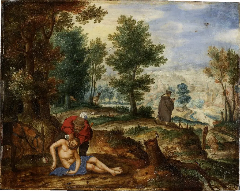 Landscape with the Good Samaritan, by Unknown