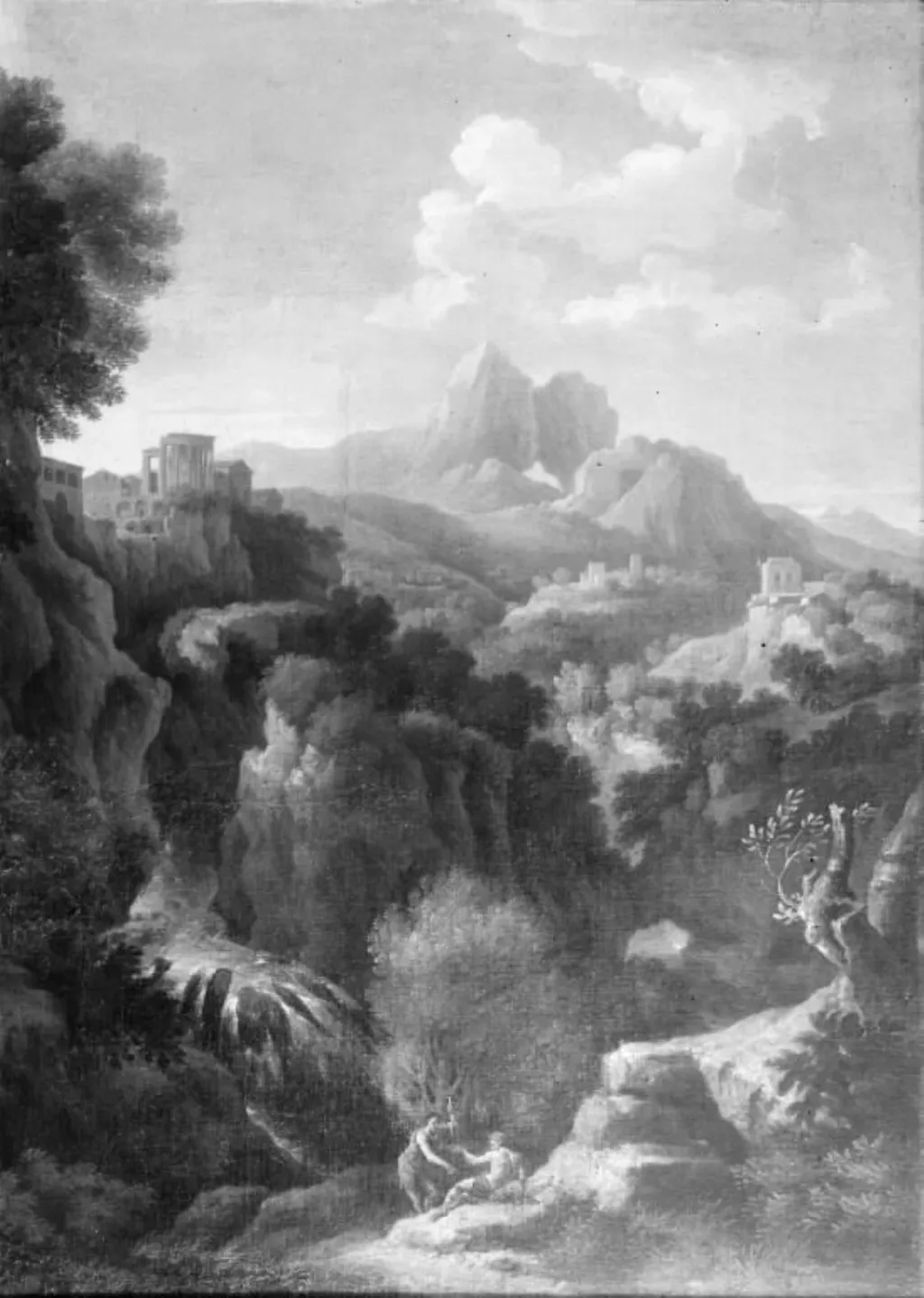 Landscape with the Temple of Sibyl in Tivoli, by Unknown, unspecified, 1713