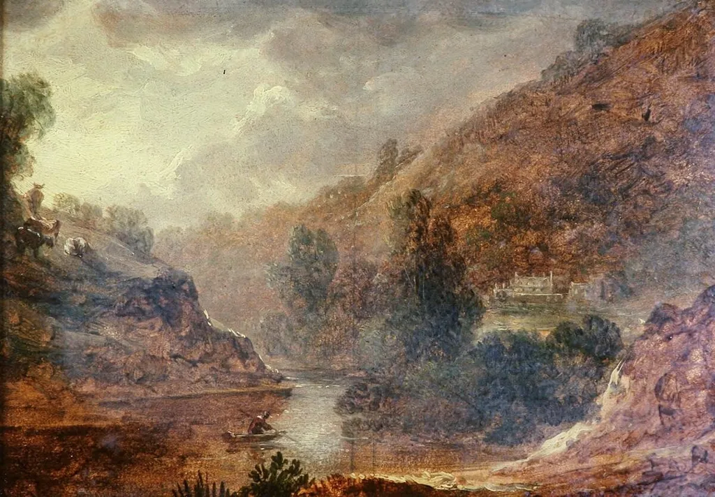 Landscape with water, by Unknown, oil, 1806