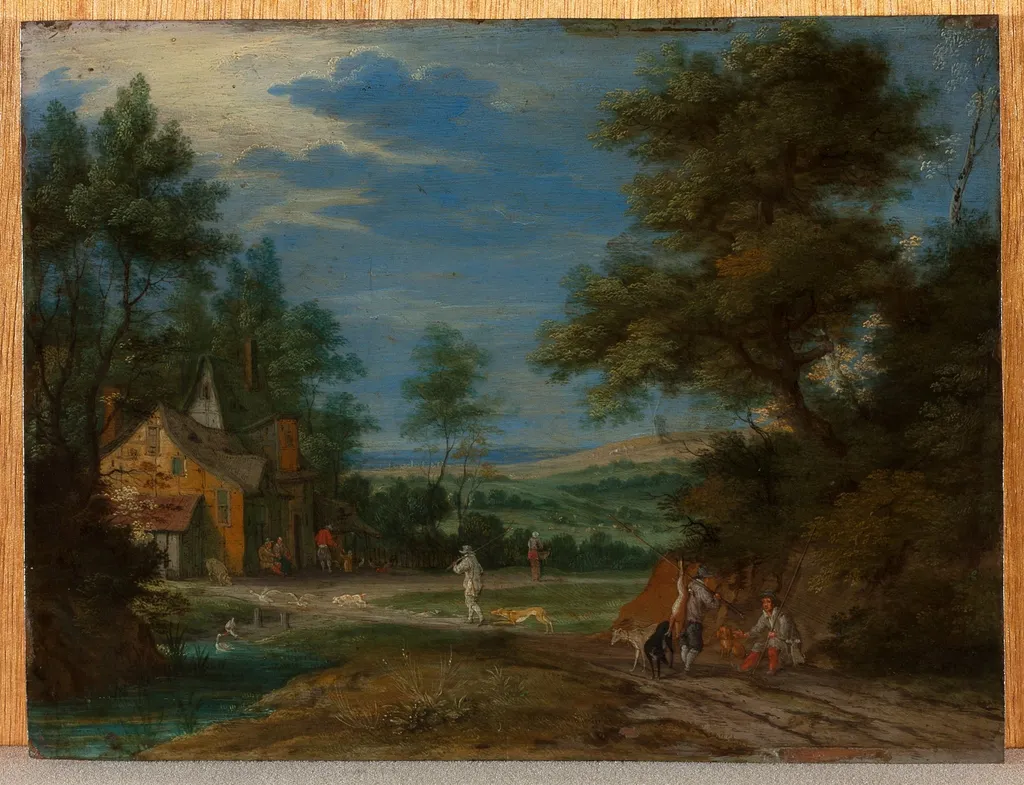Landschaft mit Jägern, by Unknown, 1850