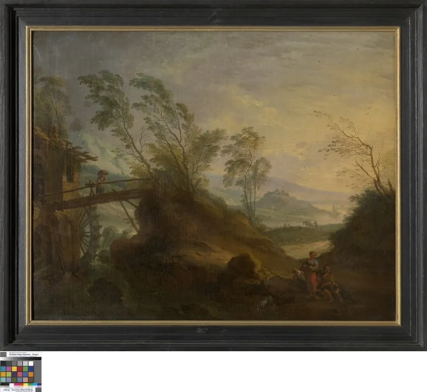 Landschap, by Unknown, oil, 1751
