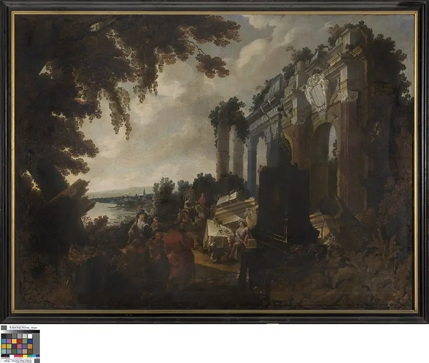 Landschap met ruïnes, by Unknown