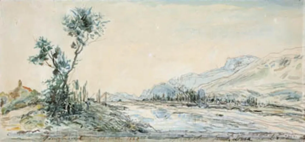 Landskab ved floden Le Drac nær Grenoble, by Unknown, unspecified, 1880