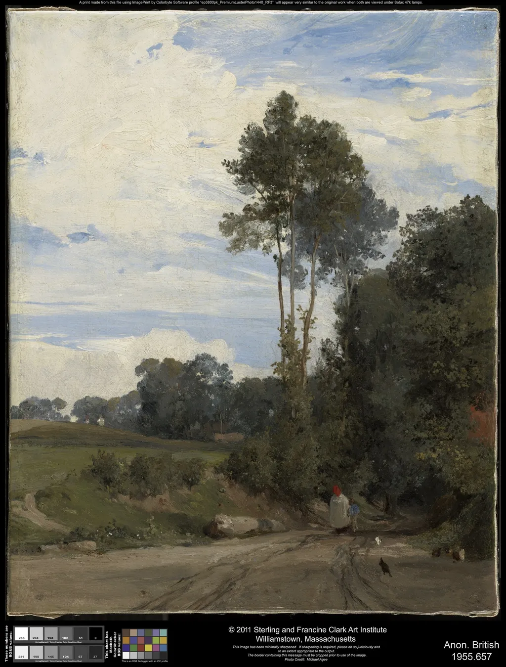 Lane to the Village, by Unknown, oil, 1850