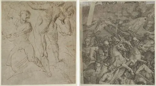 Laocoön (recto); Battle of the Milvian Bridge (fragment) (verso), by Unknown