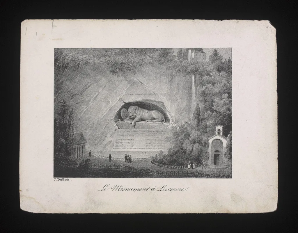 Le Monument à Lucerne, by Unknown, 1850