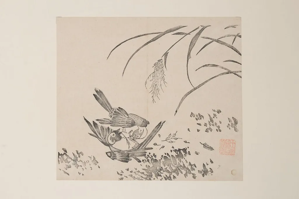 明 十竹齋書畫譜 四開|Leaf from the Ten Bamboo Studio Manual of Painting and Calligraphy, by Unknown, ink, 1633