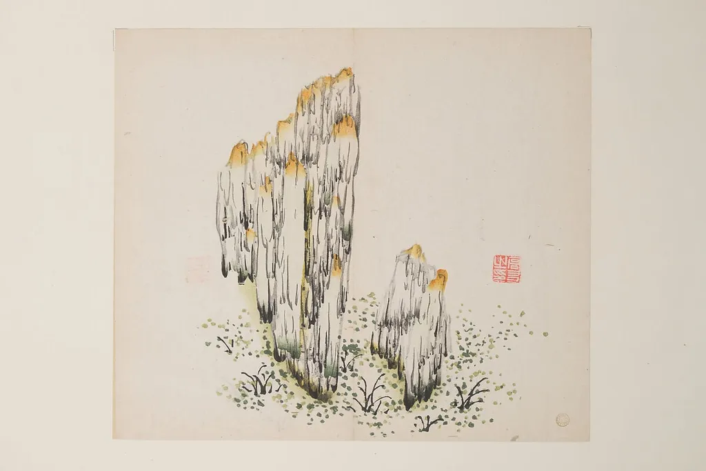明 十竹齋書畫譜 四開|Leaf from the Ten Bamboo Studio Manual of Painting and Calligraphy, by Unknown, ink, 1633