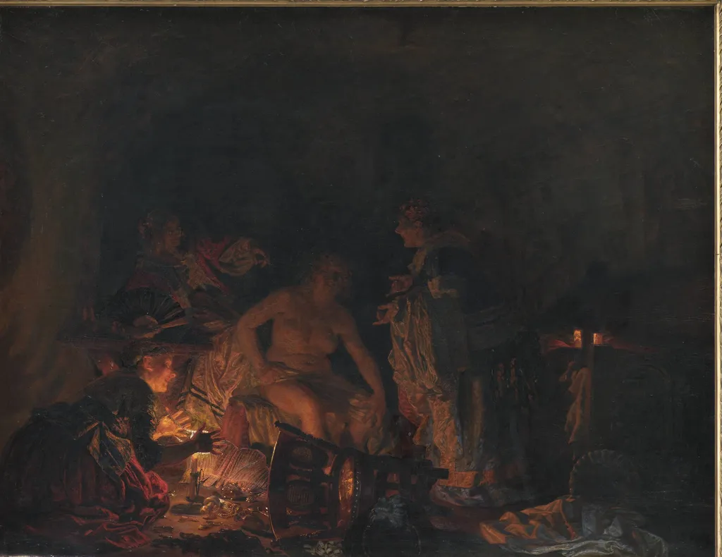Leonora Christina being Examined in Prison, by Unknown, 1885