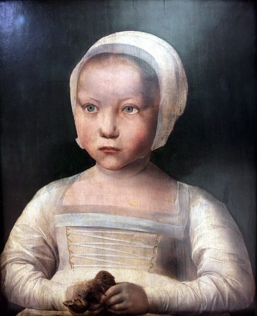 Little girl with a dead bird, by Unknown