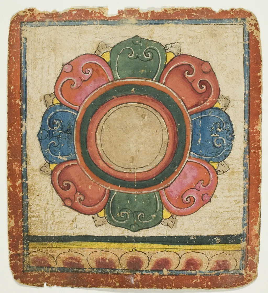 Lotus from a Set of Initiation Cards (Tsakali), by Unknown, unspecified, 1400