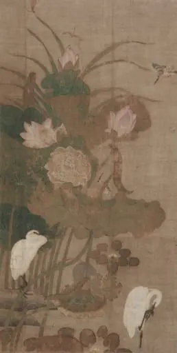 Lotuses, Insects, and Birds, by Unknown