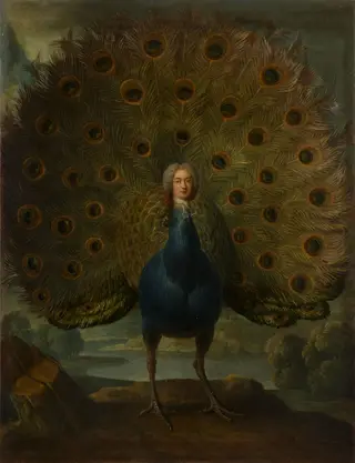 Louis-Antoine de Gontaut, Duke of Biron, as a peacock, by Unknown, 1750