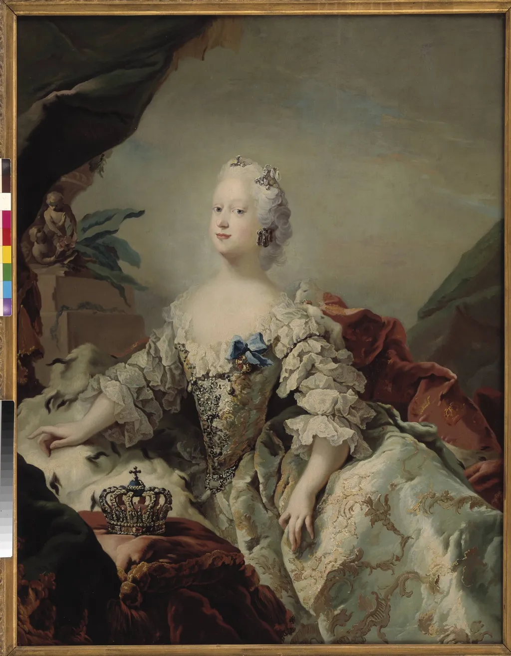Louise, Frederik V's First Queen in her Coronation Robes, by Unknown, 1747