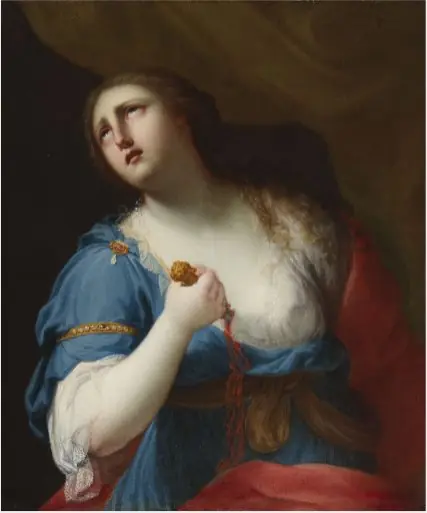 Lucretia Stabbing herself, by Unknown