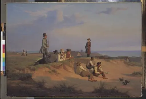 Mænd af Skagen en sommeraften i godt vejr, by Unknown