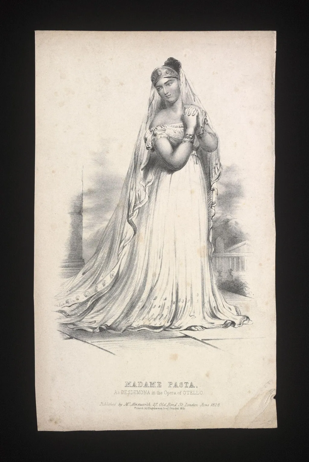 Madame Pasta as Desdemona, by Unknown, 1828