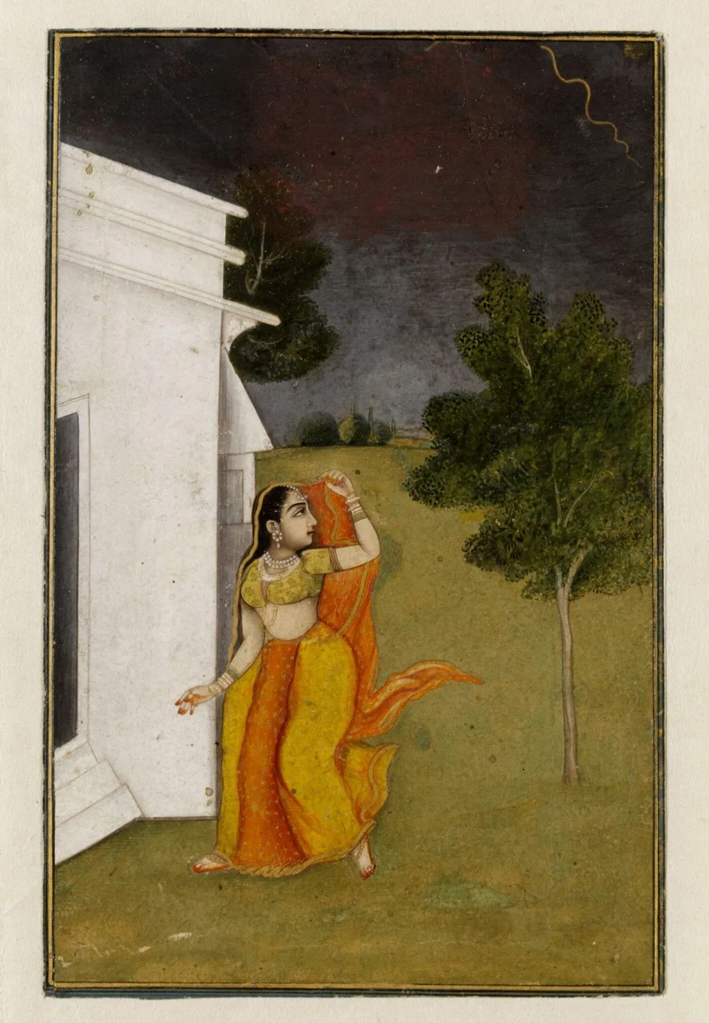 Madhu-madhavi ragini, by Unknown, paint, 1765