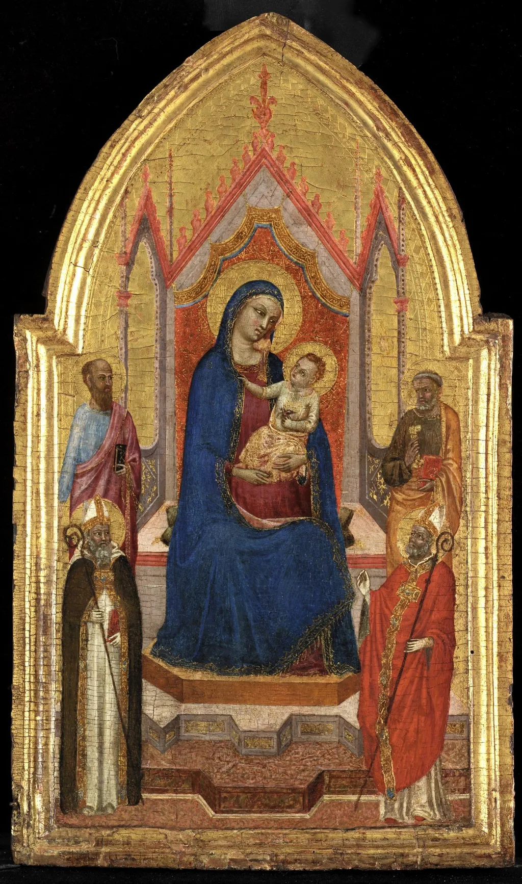Madonna and Child Enthroned with Four Saints, by Unknown, unspecified