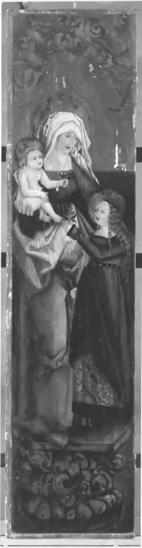 Madonna and Child with Saint Anne (Back: Remnant of a halo), by Unknown