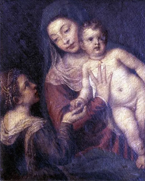 Madonna and Child with Saint Catherine, by Unknown