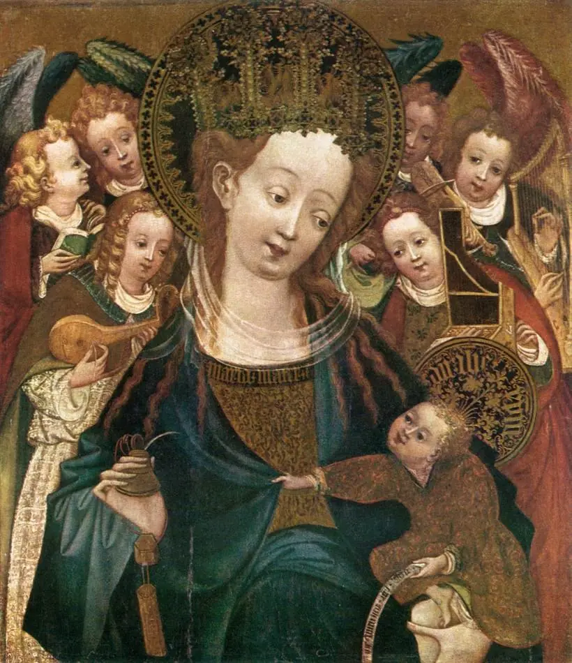 Madonna and Child with Six Angels, by Unknown