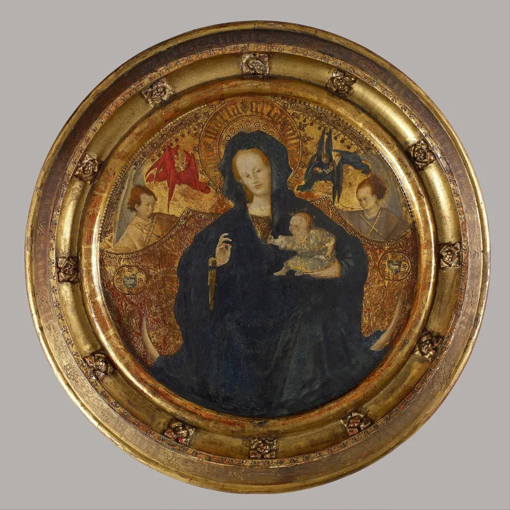 Madonna with the Christ Child Writing, by Unknown, unspecified, 1410