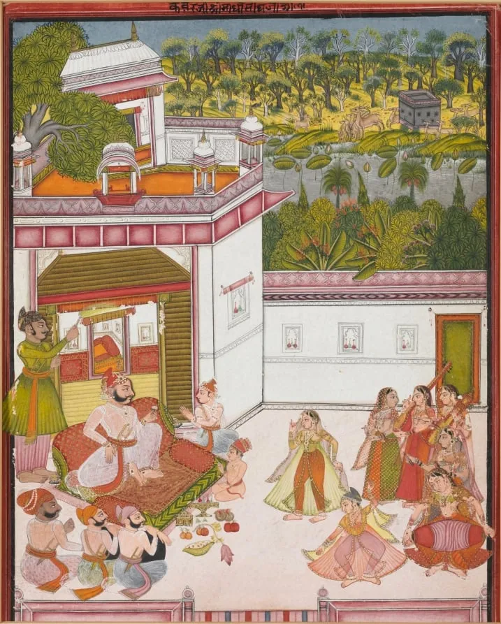 Maharaja of Kotah Listening to Music and Watching Dancers, by Unknown, unspecified, 1820