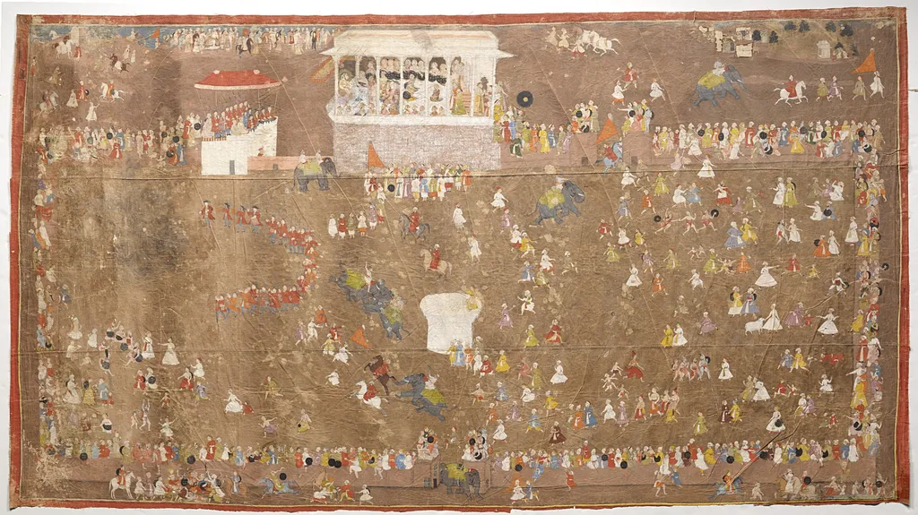 Maharana Sangram Singh of Udaipur Entertaining Members of the Dutch East India Company led by Johan Josua Ketelaar in 1711, by Unknown, unspecified, 1711