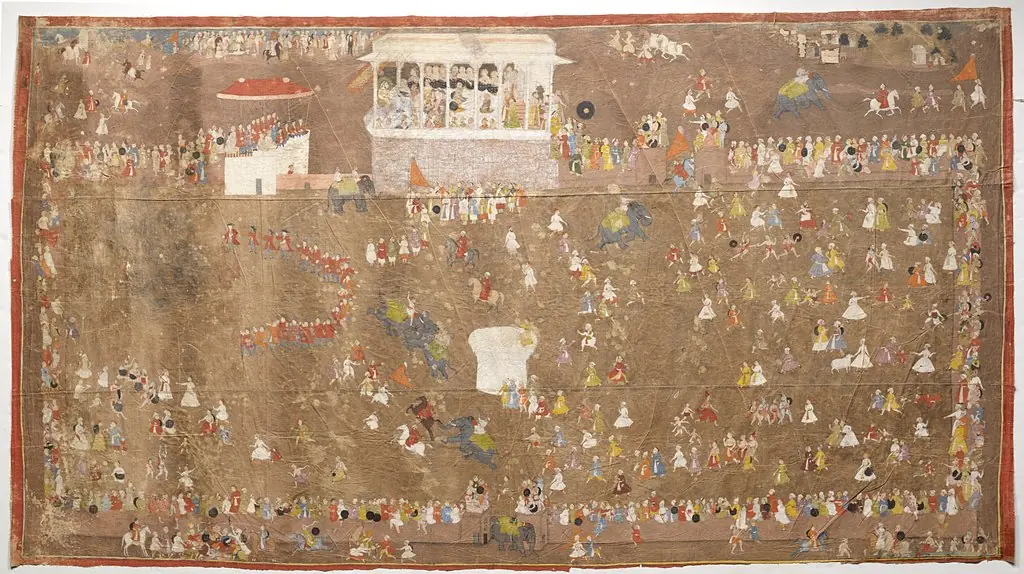 Maharana Sangram Singh of Udaipur Entertaining Members of the Dutch East India Company led by Johan Josua Ketelaar in 1711, by Unknown
