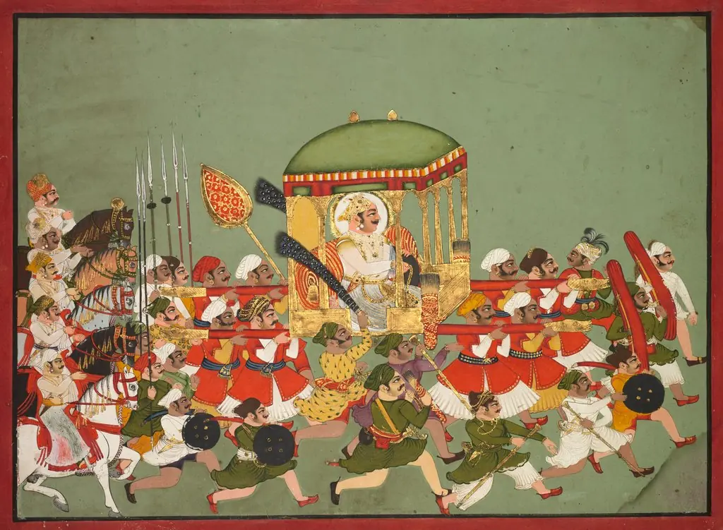 Maharao Chattar Sal (reigned 1758–64) of Kota in a Palanquin, by Unknown, 1760