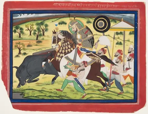 Maharao Ram Singh II of Kota (r. 1828–66) Hunting Buffalo, by Unknown