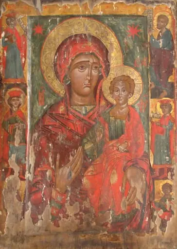 Maica Domnului cu Pruncul, flancată de prooroci, by Unknown