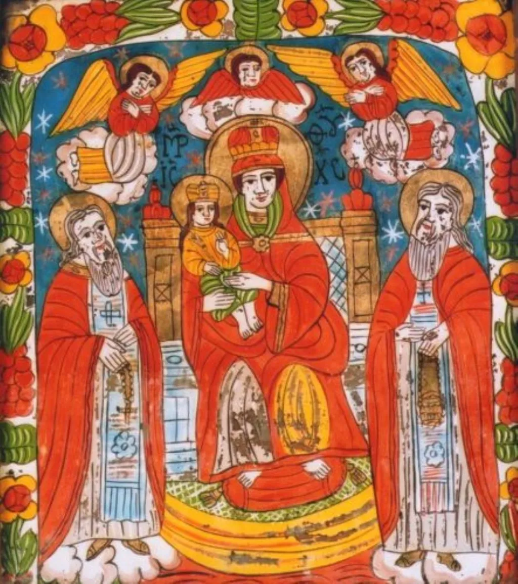 Maica Domnului cu Pruncul și Sfinții, by Unknown, 1850