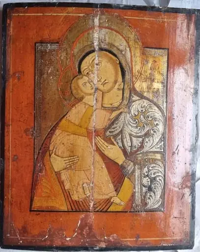 Maica Domnului cu Pruncul „Vladimirskaia” (Eleusa), by Unknown