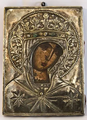 Maica Domnului; Icoană ferecată, by Unknown, 1850