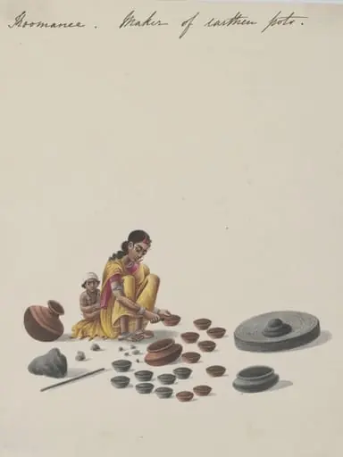 Maker of earthen pots, by Unknown