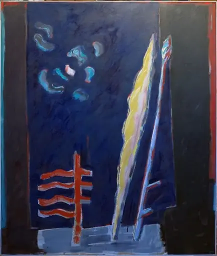 Malerei, Zeichen vor Blau, by Unknown
