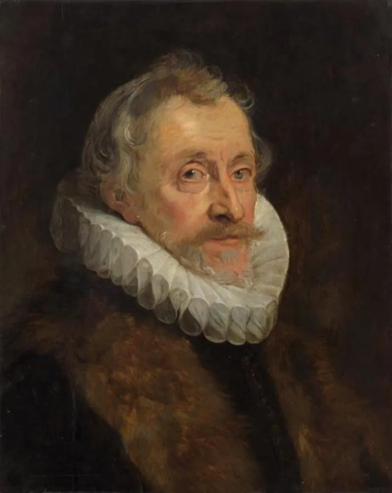Man in a Fur Wrap and Pleated Collar, by Unknown, oil, 1624