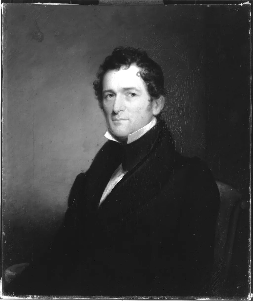 Man in a Red Chair, by Unknown, oil, 1825