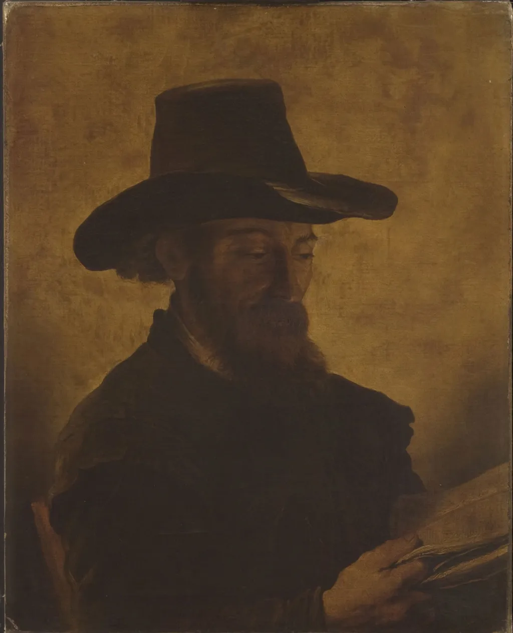 Man Reading, by Unknown, oil, 1670