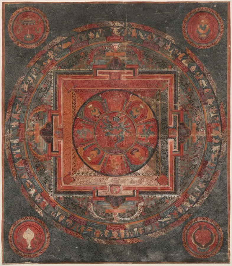 Mandala of Chakrasamvara and Vajravarahi, by Unknown, unspecified, 1404
