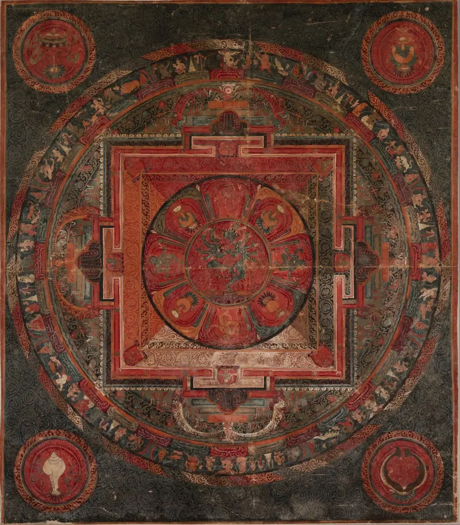 Mandala of Chakrasamvara and Vajravarahi, by Unknown