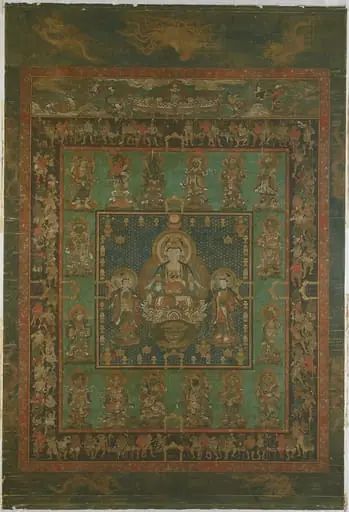 般若菩薩曼荼羅図|Mandala of the Bodhisattva Hannya (Prajnaparamita), by Unknown, 1364